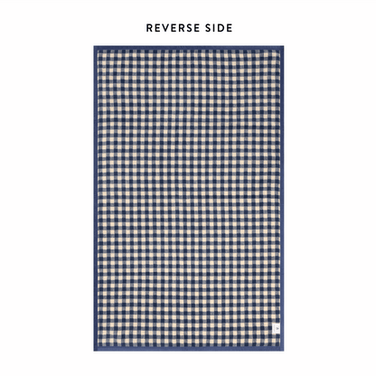 Navy Gingham Dog Blanket