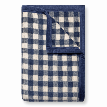 Navy Gingham Dog Blanket