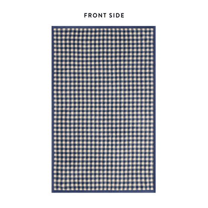 Navy Gingham Dog Blanket