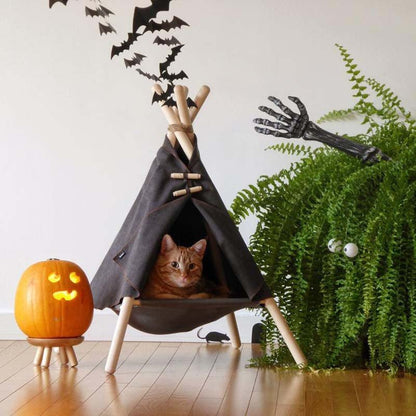 Portable Pine Wood Teepee Tent For Pets