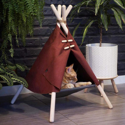 Portable Pine Wood Teepee Tent For Pets