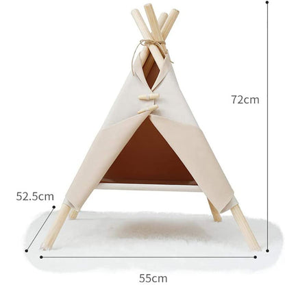 Portable Pine Wood Teepee Tent For Pets