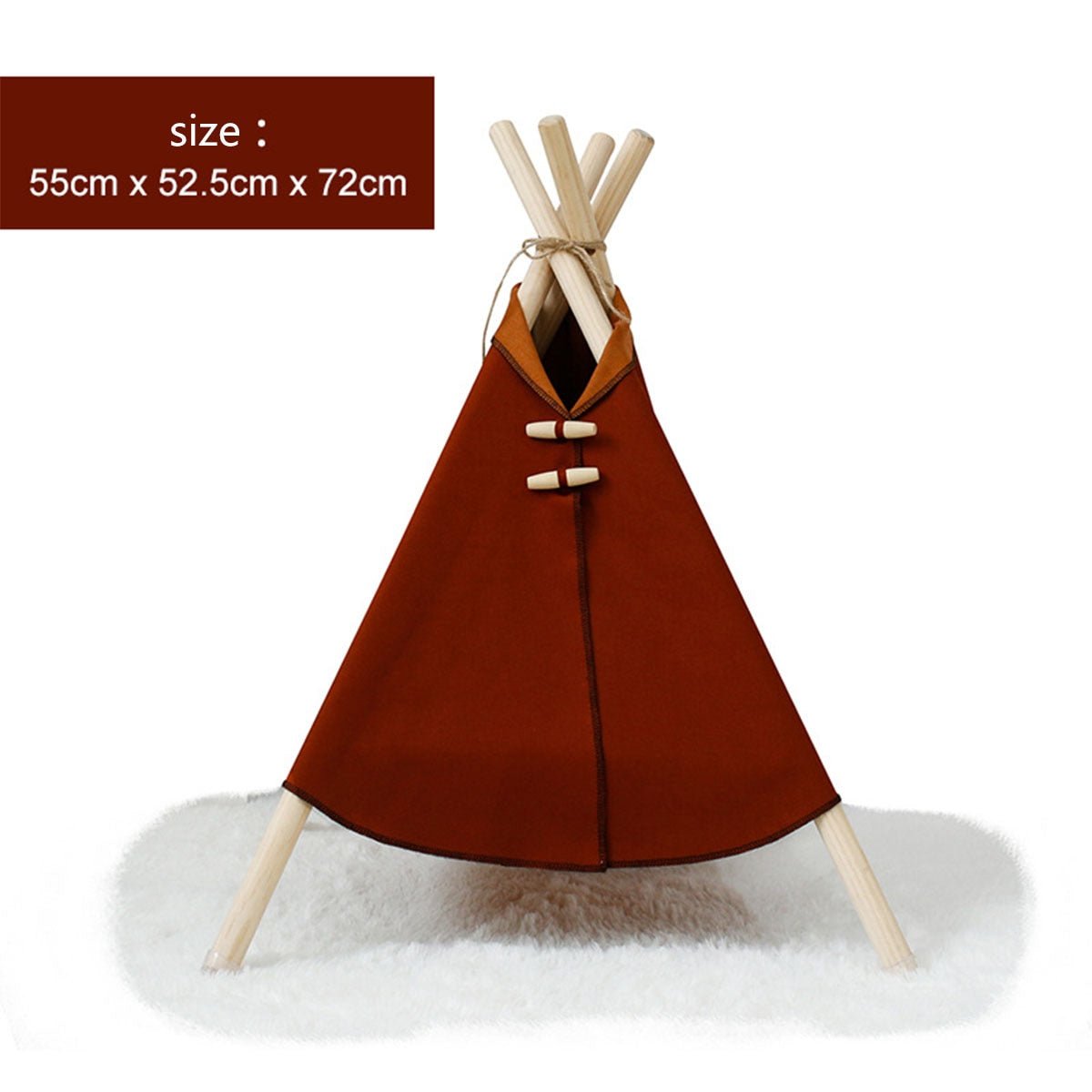 Portable Pine Wood Teepee Tent For Pets