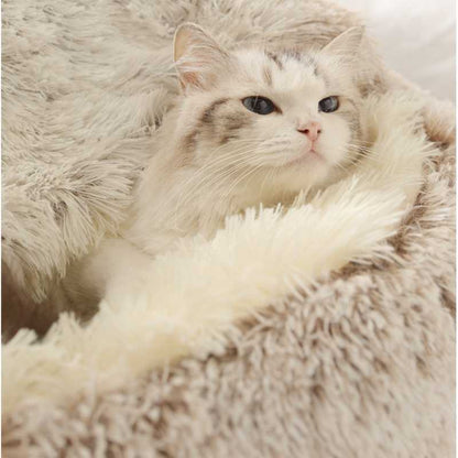 Soft Plush Pet Cave Bed for Small Cats & Dogs