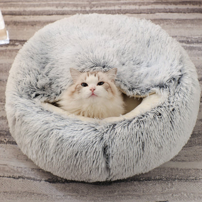 Soft Plush Pet Cave Bed for Small Cats & Dogs